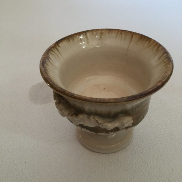 Handmade studio pottery glazed cup bowl footed small - Picture 1 of 7